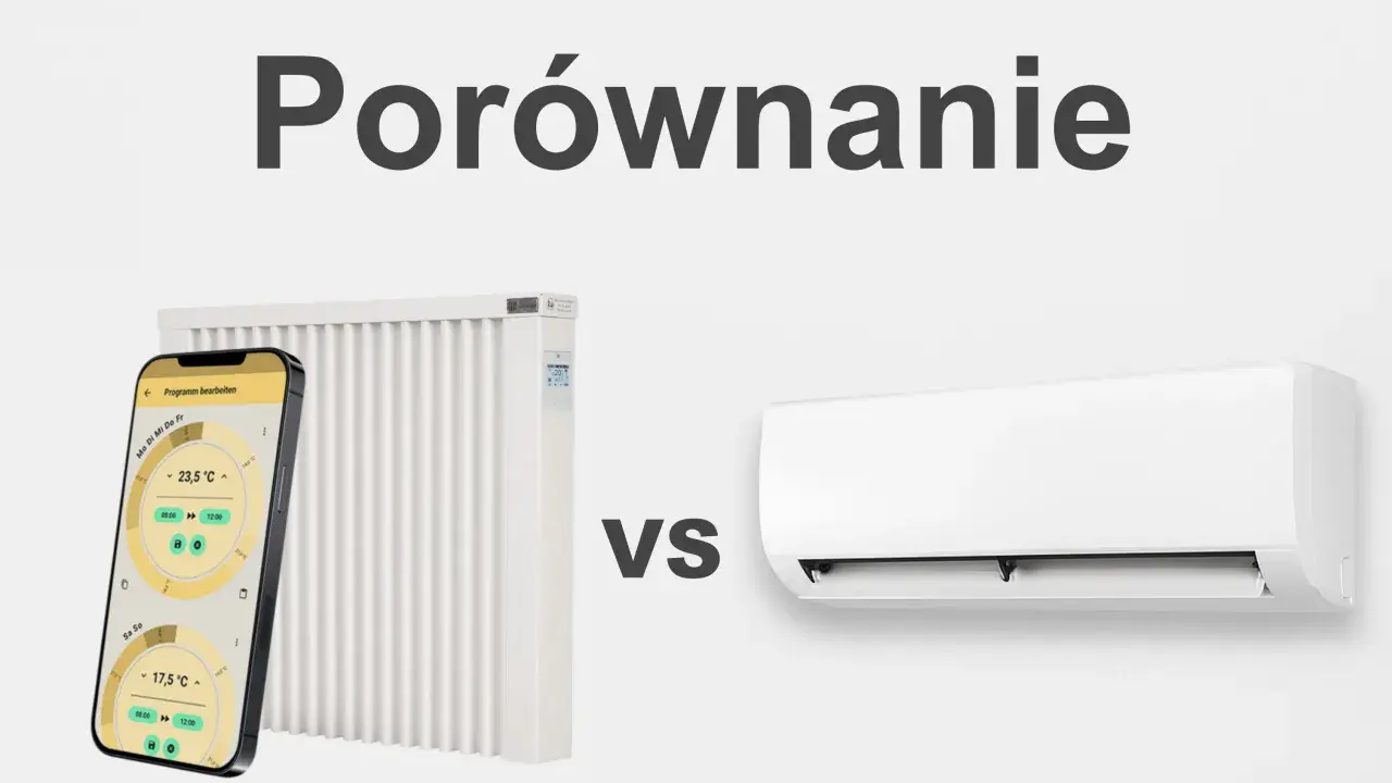 Porównanie grzejnika z aplikacją do sterowania ogrzewaniem i klimatyzatora. Który system zapewni komfort cieplny?