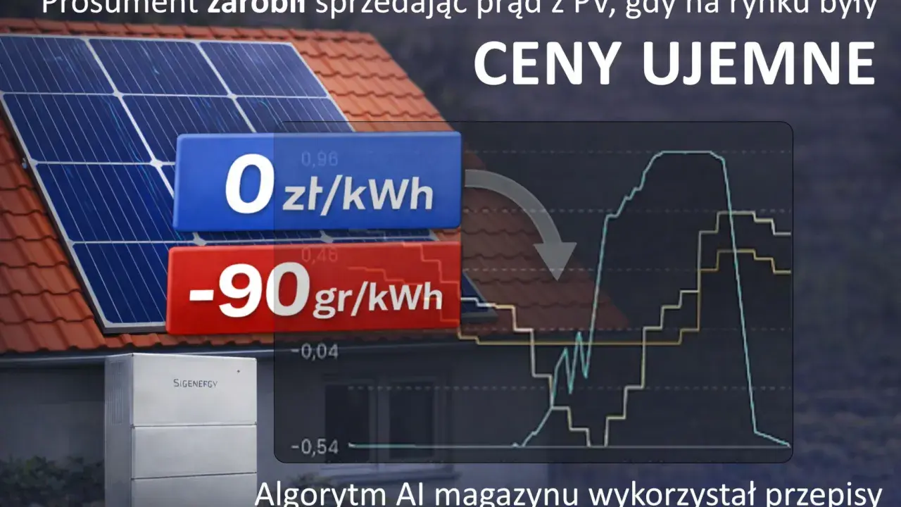 Panele PV na dachu, magazyn energii i wykresy cen prądu. Prosumenci zarabiają na energii słonecznej, nawet gdy ceny są ujemne.