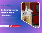 Pytanie: do kiedy można palić pelletem? Worek z pelletem obok nowoczesnego kotła. Hydro-Team.pl