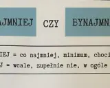 PRZYNAJMNIEJ" czy "BYNAJMNIEJ"? Wyjaśnienie znaczeń: "PRZYNAJMNIEJ" to minimum, "BYNAJMNIEJ" to wcale nie.