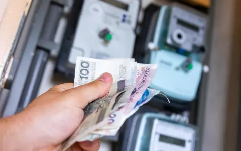 Ręka trzyma polskie banknoty przed licznikami energii. Zastanawiasz się, jak zmienić dostawcę prądu, by oszczędzić?