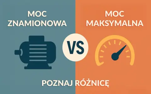 Moc znamionowa vs. moc maksymalna. Ilustracja porównuje stałą moc znamionową silnika z jego chwilową, maksymalną mocą.