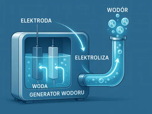 Generator wodoru wykorzystuje elektrolizę wody do produkcji czystego wodoru.