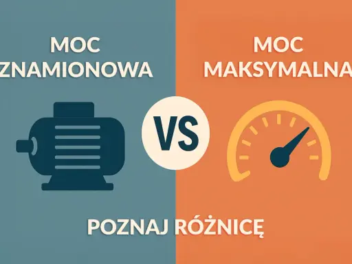 Moc znamionowa vs. moc maksymalna. Ilustracja porównuje stałą moc znamionową silnika z jego chwilową, maksymalną mocą.