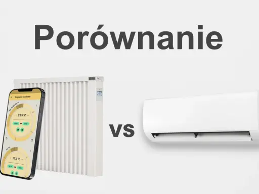 Porównanie grzejnika z aplikacją do sterowania ogrzewaniem i klimatyzatora. Który system zapewni komfort cieplny?