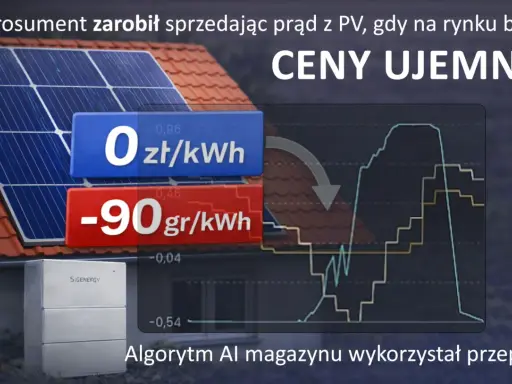 Panele PV na dachu, magazyn energii i wykresy cen prądu. Prosumenci zarabiają na energii słonecznej, nawet gdy ceny są ujemne.