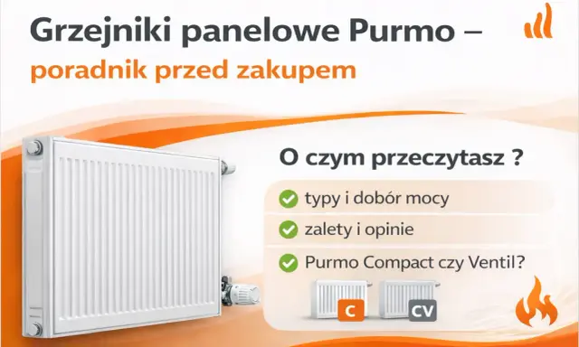 Poradnik przed zakupem grzejników panelowych Purmo. Poznaj budowę kaloryfera, typy, zalety i opinie.