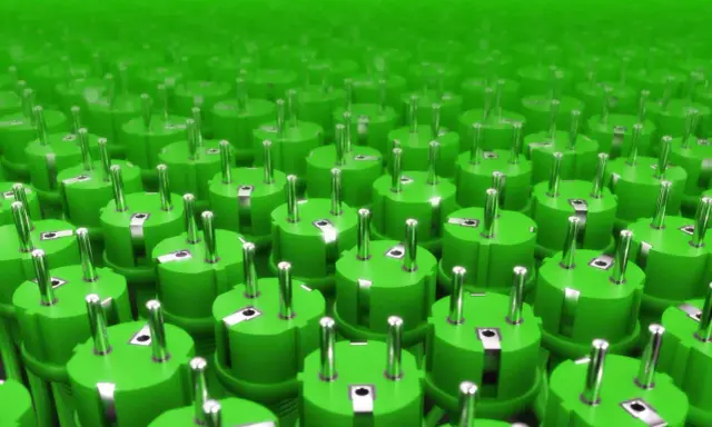Zielona energia w Polsce: mnóstwo wtyczek symbolizuje produkcję energii elektrycznej w Polsce online.