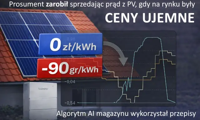 Panele PV na dachu, magazyn energii i wykresy cen prądu. Prosumenci zarabiają na energii słonecznej, nawet gdy ceny są ujemne.