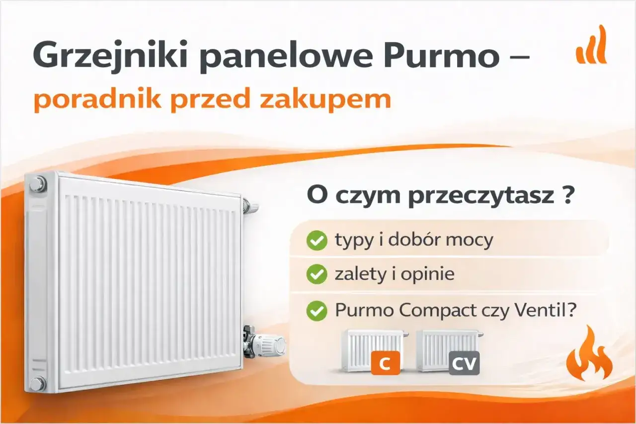 Poradnik przed zakupem grzejnika panelowego Purmo. Dowiedz się o typach, mocy i zaletach. Porównanie modeli Compact i Ventil.