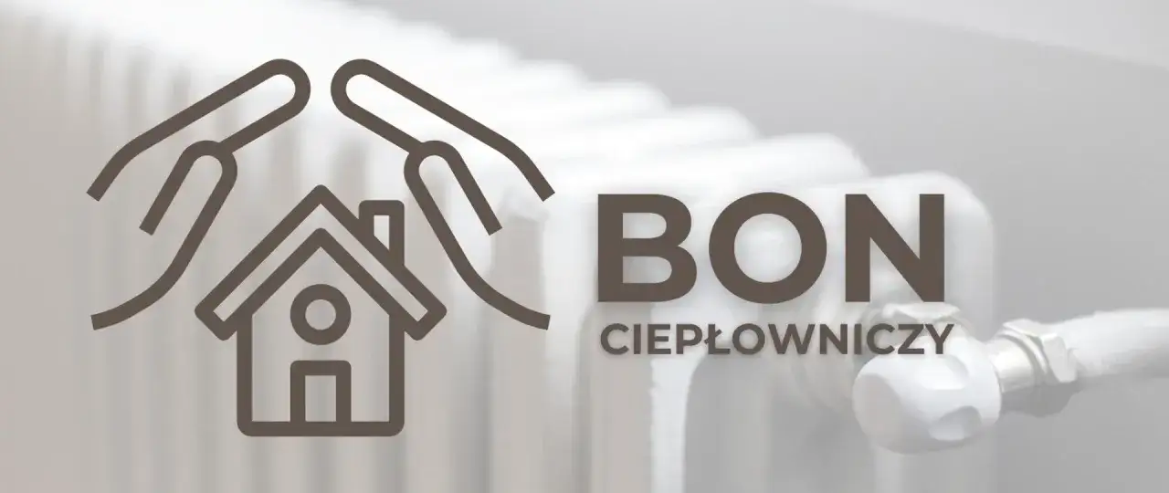Symbol domu pod dłońmi, napis